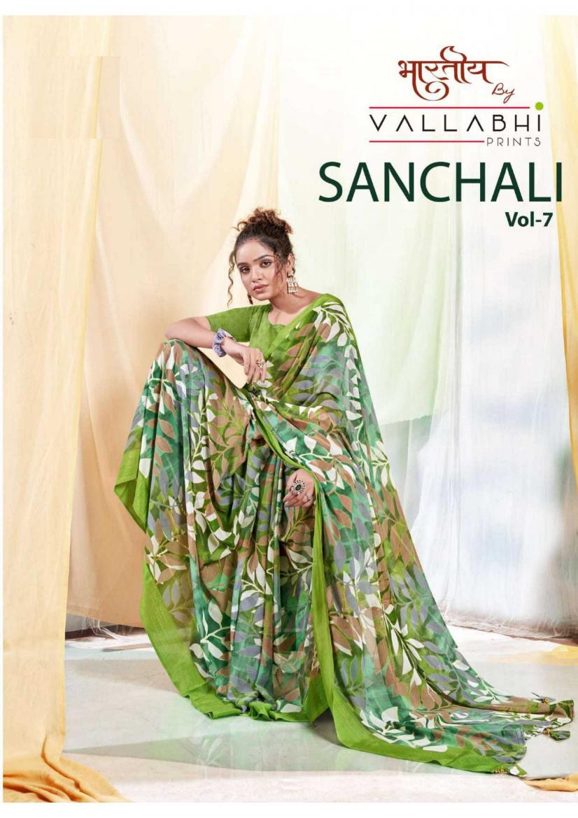 vallabhi prints sanchali vol 7 series 28071-28076 georgette saree