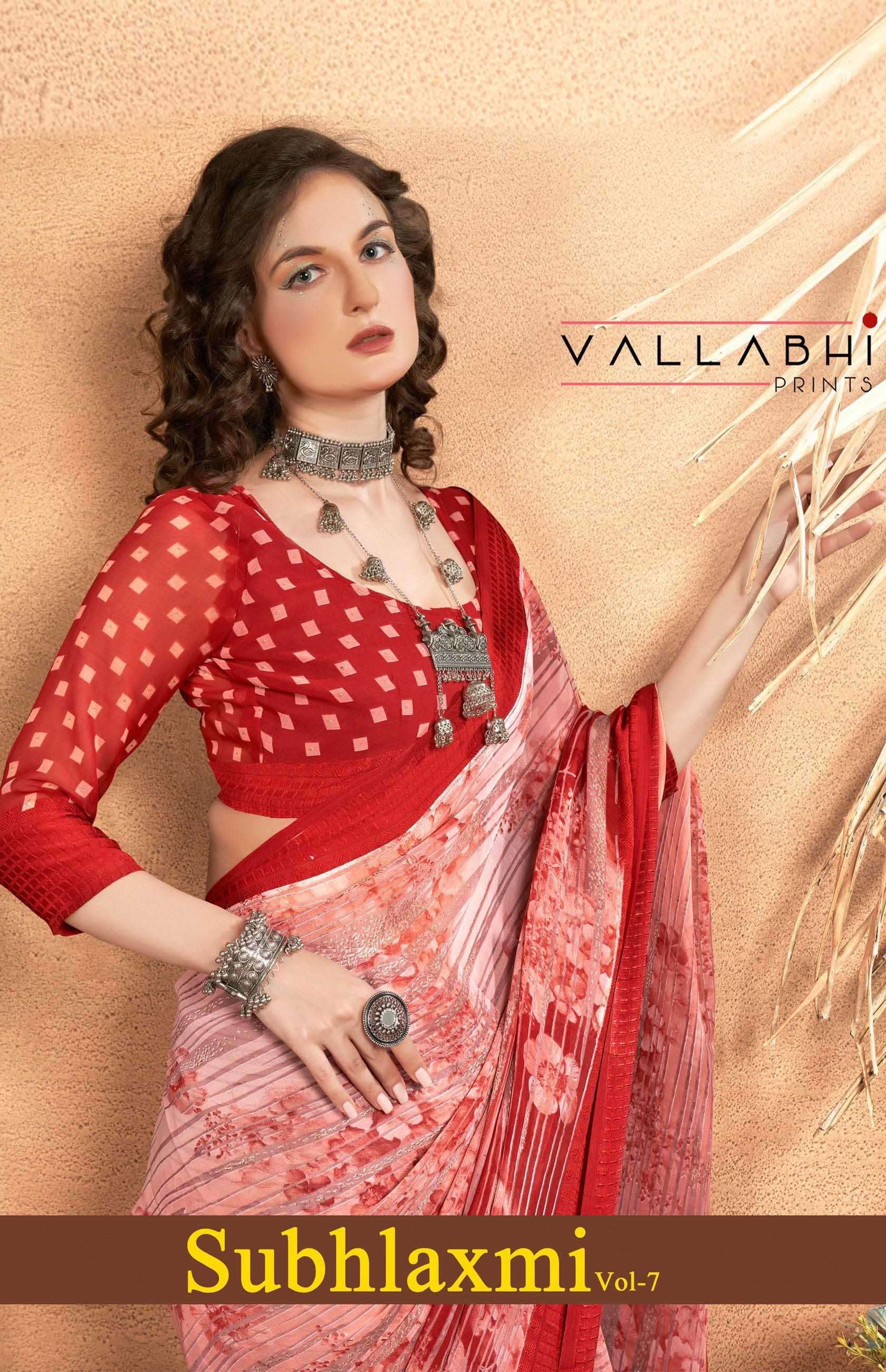 vallabhi prints shubhlaxmi vol 7 series 25481-25486 georgette saree