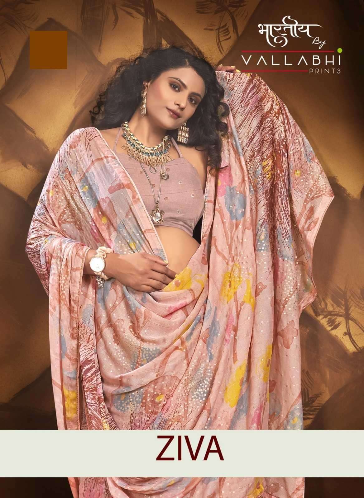 vallabhi prints ziva vol 1 series 28441-28446 moss georgette saree