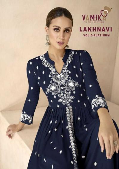 vamika lakhnavi vol 6 platinum series 1031 heavy rayon readymade suit 