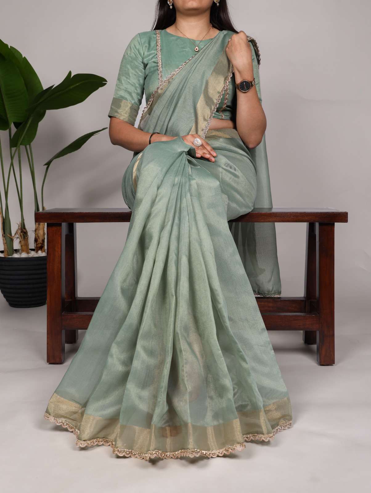 YNF7100PST Mannat Silk Plain With Zari Weaving Work saree