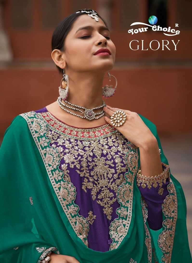 your choice glory series 1001-1004 pure Chinon readymade suit 