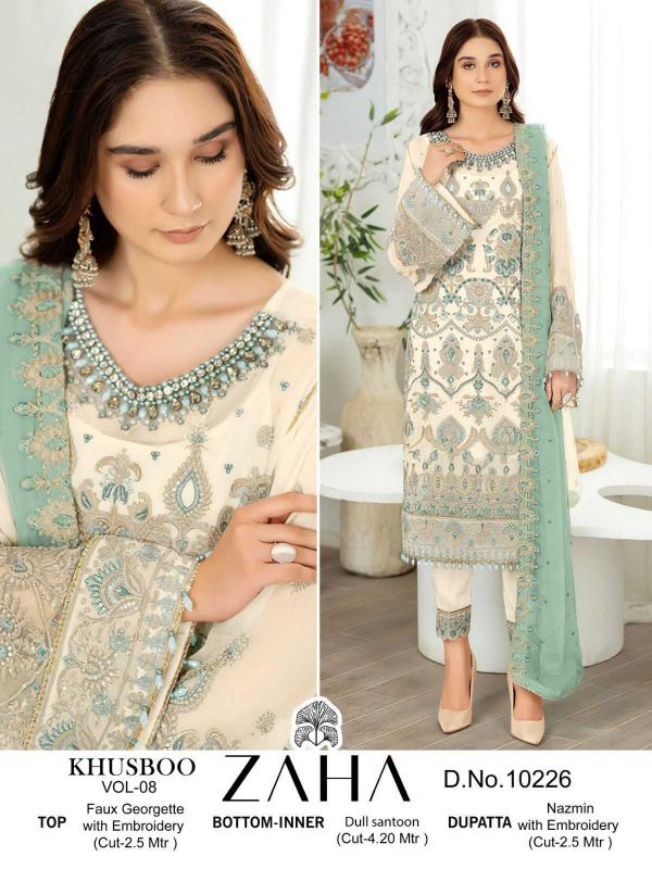 zaha10226 georgette with embroidered work occasion wear pakistani single salwar suit