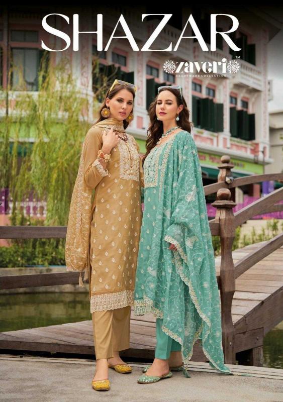 zaveri shazar series 1349-1351 soft organza readymade suit 