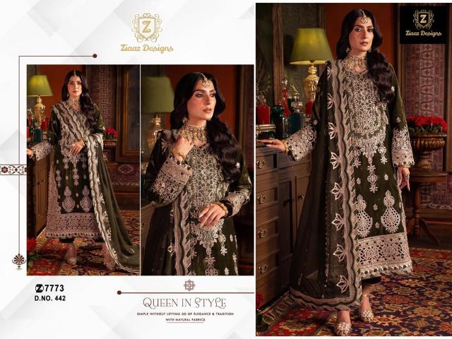 Ziaaz Designs 442 Georgette embroidered suit