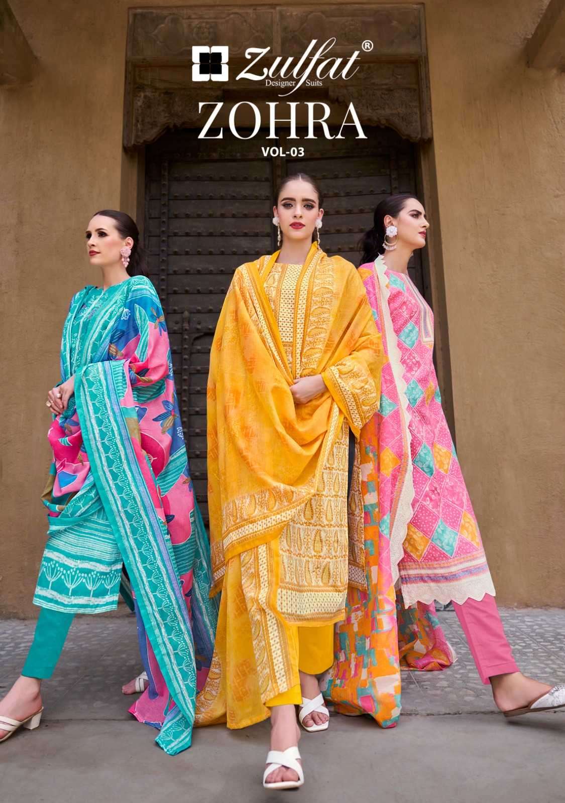 zulfat zohra vol 3 series 560001-560008 Pure Cotton suit