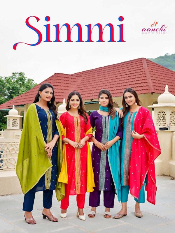 aanchi simmi series 1001-1004 Roman Silk readymade suit 