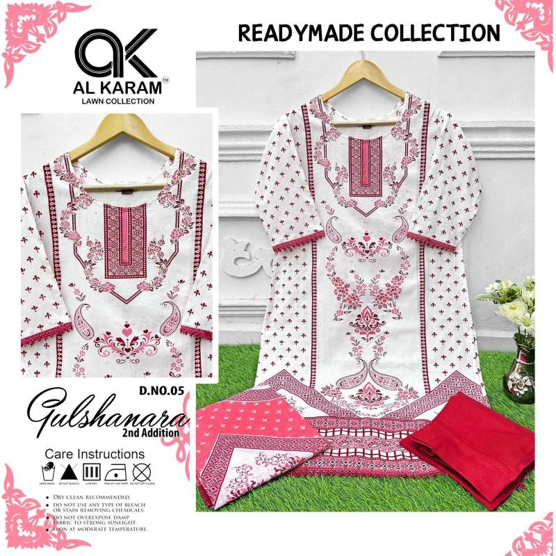 al karam gulshanara vol 2 series 05-08 Pure Lawn readymade suit 