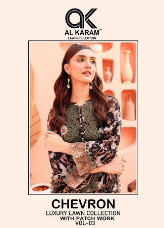 Alkaram Chevron Vol-3 series 3001-3004 Heavy Cotton Karachi Prints suit