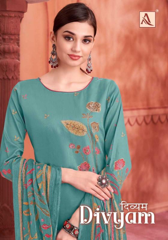 alok suits divyam series 132001-132004 Primium Zam suit