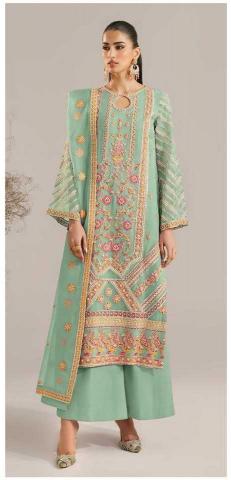 alzohaib 1013 Oragnza With Heavy Embroidery & Moti Work suit