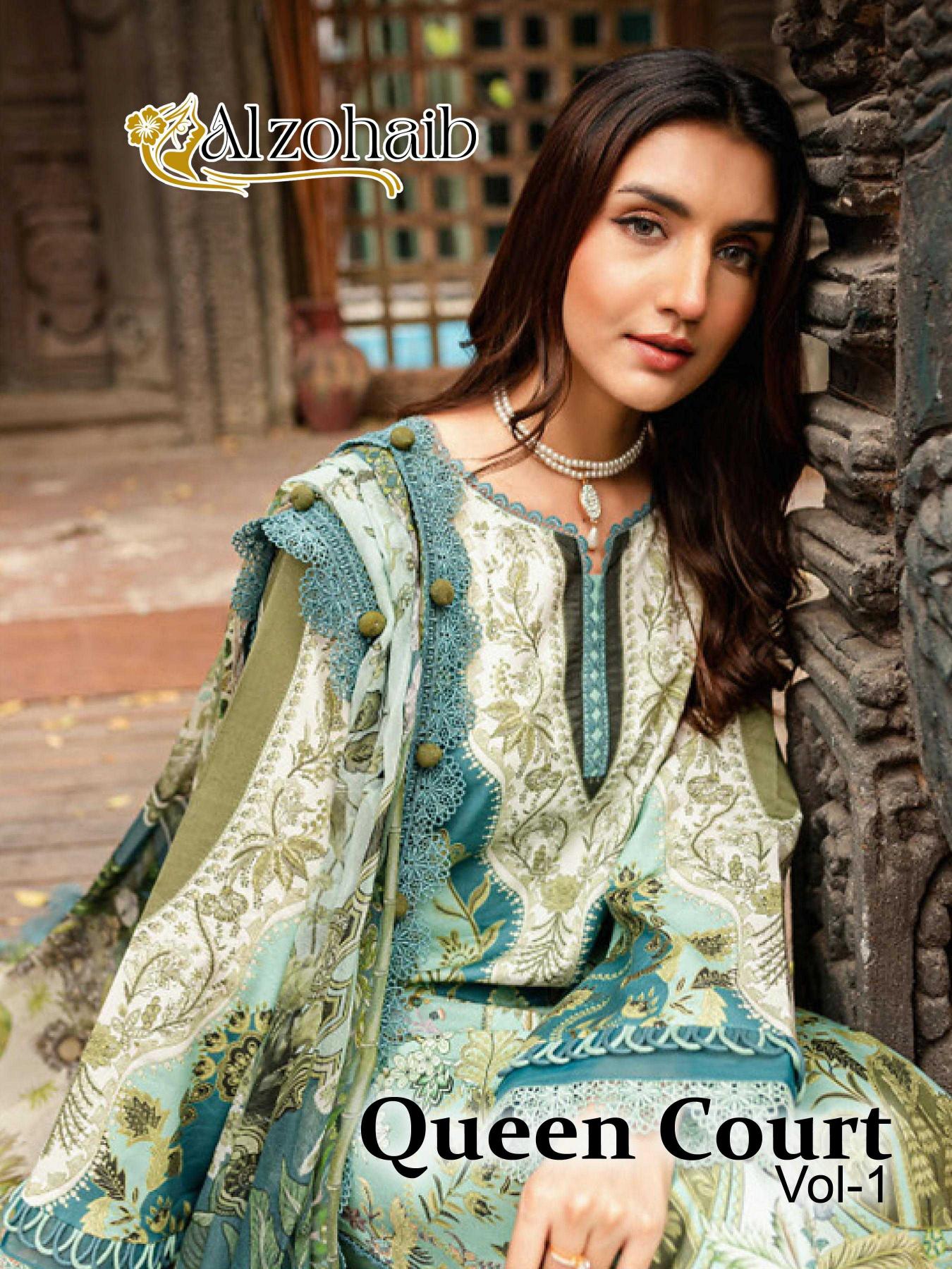 alzohaib queen court vol 1 series 1023-1028 pure cotton suit