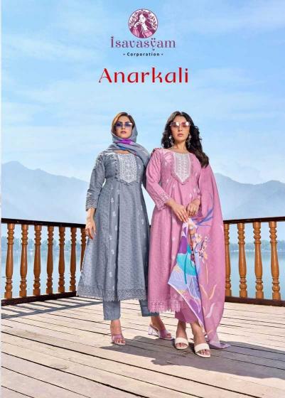 anarkali by isavasyam corporation chikan work full stitch suit
