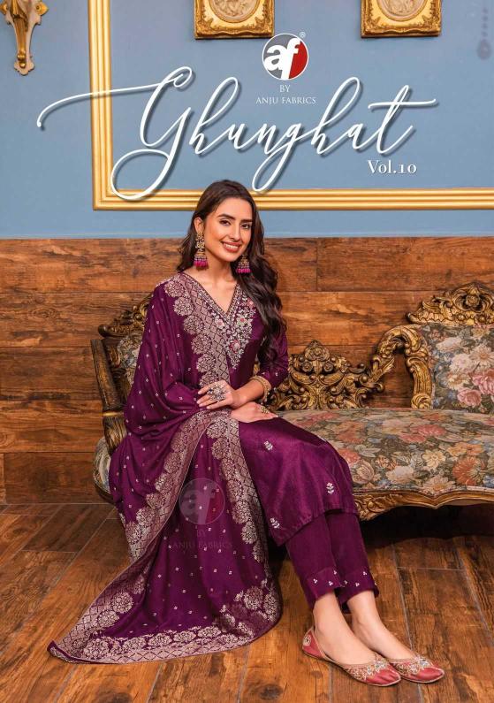 anju fab ghunghat vol 10 dola silk readymade big size exclusive 3pcs suits online