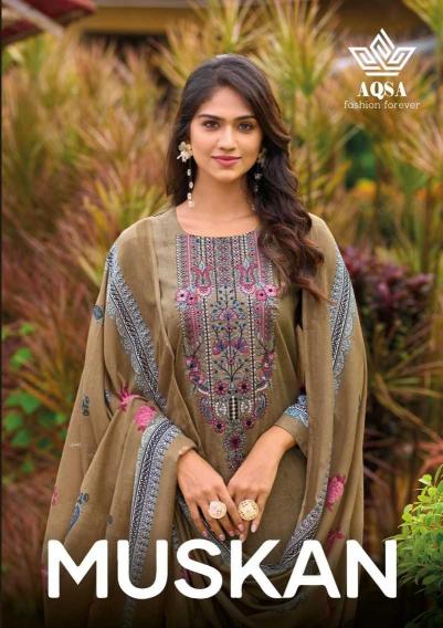 aqsa muskan series 1001-1006 cambric cotton suit 