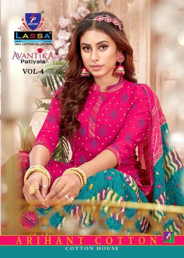 Arihant Lassa Avantika Vol-4 series 4001-4010 Pure Cotton suit