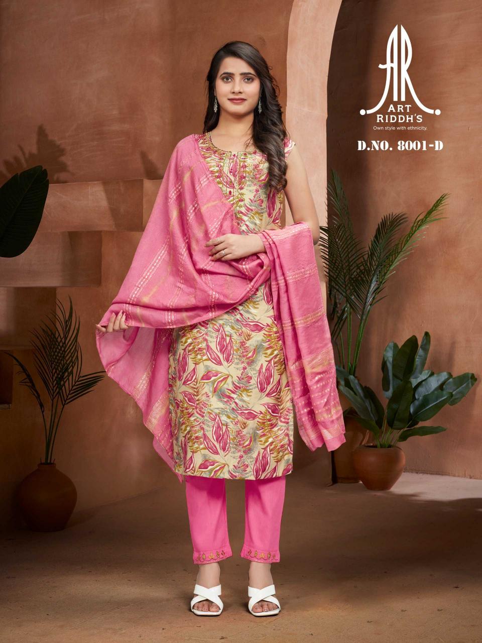 artridhs modal series 8001 modal chanderi readymade suit 