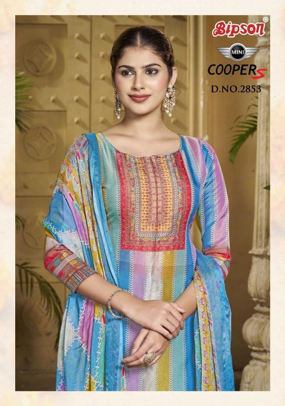 bipson mini coopers 2853 Gold Simmer Digital Print wholesale salwar kameez in surat