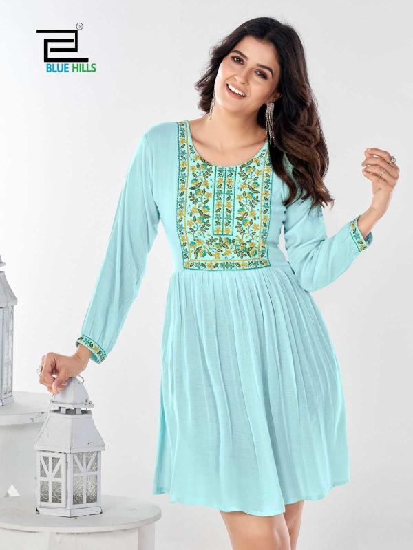 blue hills bloom vol 3 series 1001-1006 Rayon 14 KG wholesale kurti in surat