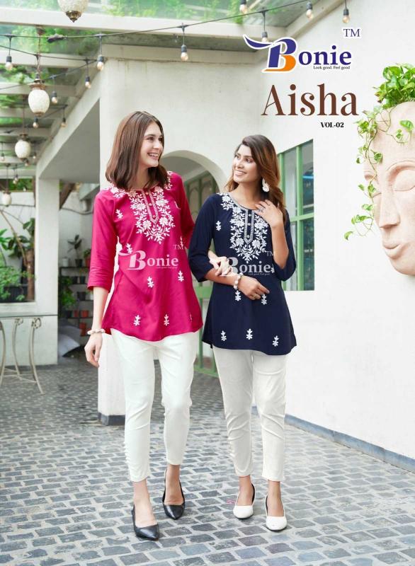 Bonie aisha vol 2 series 1001-1008 fancy rayon kurti