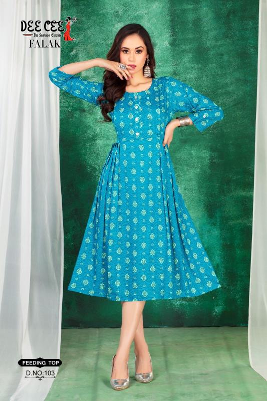 Deecee falak series 101-106 rayon wholesale feeding kurti in surat