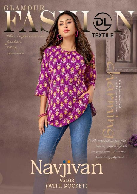 dl textile navjivan vol 3 series 1010-1019 katha cotton kurti 