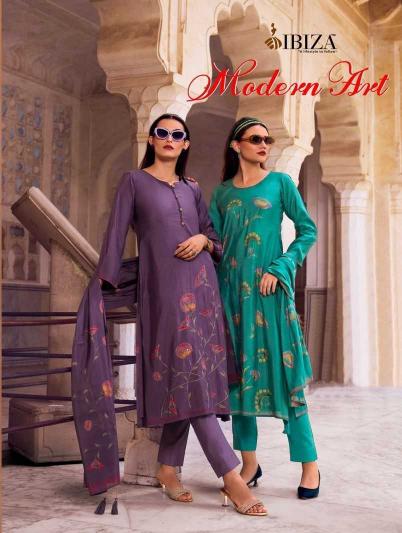 ibiza modern art series 15673-15680 pure viscose muslin  wholesale salwar kameez in surat