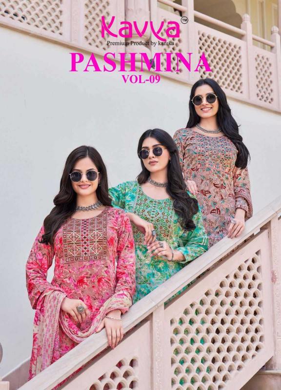 kavya pashmina vol 9 series 9001-9010 cotton wholesale readymade salwar kameez in surat