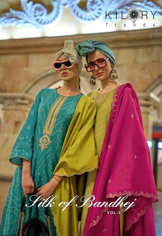 kilory trends silk of bandhej vol 3 viscose musline pakistani suit