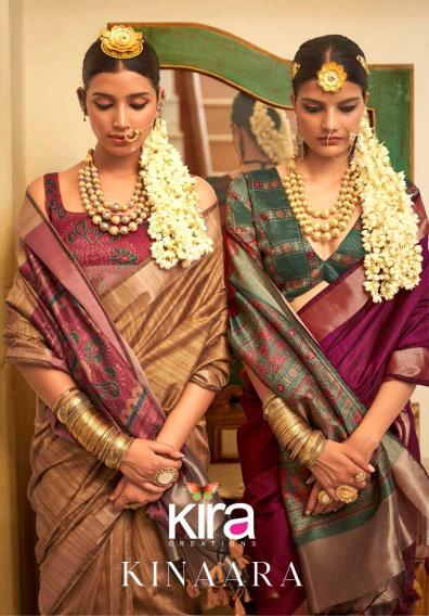 kira creation kinaara series 3201-3211 tussar linen saree