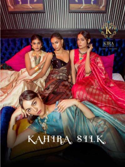 kira kahira silk series 16000 to 16011 viscose satin saree