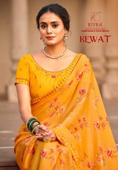 kiyra saree kewat series 1001-1006 chiffon brasso saree