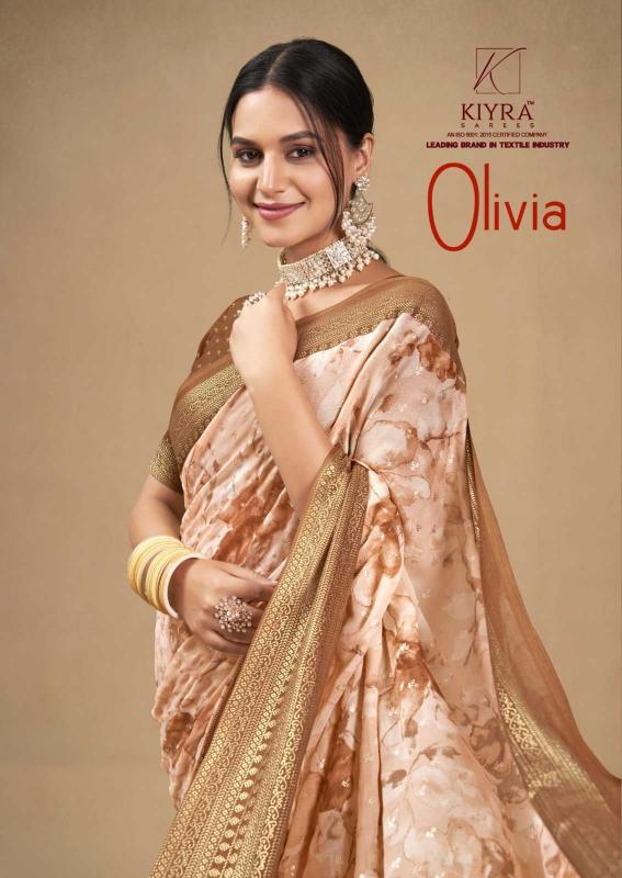 kiyra saree olivia series 1001-1006 dull moss saree