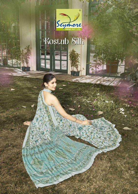 kostub silk by seymore printed attractive saree for women