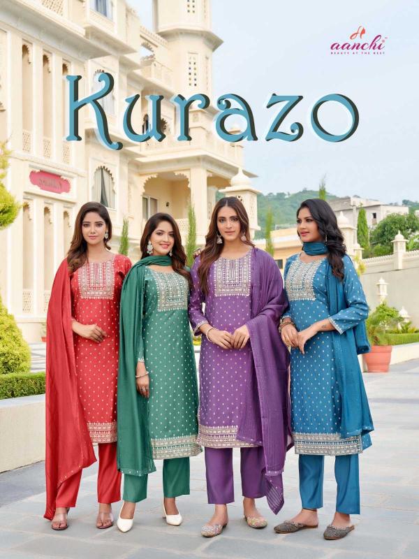 KURAZO BY AANCHI SERIES 1001 TO 1004 ROMAN READYMADE WHOLESALE SALWAR KAMEEZ IN SURAT