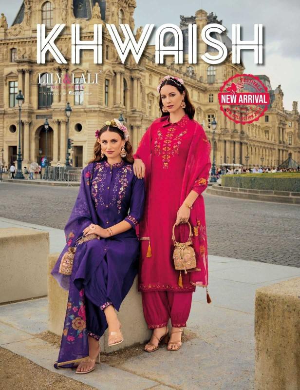 lily & lali khwaish series 21501-21506 viscose silk  wholesale readymade salwar kameez in surat