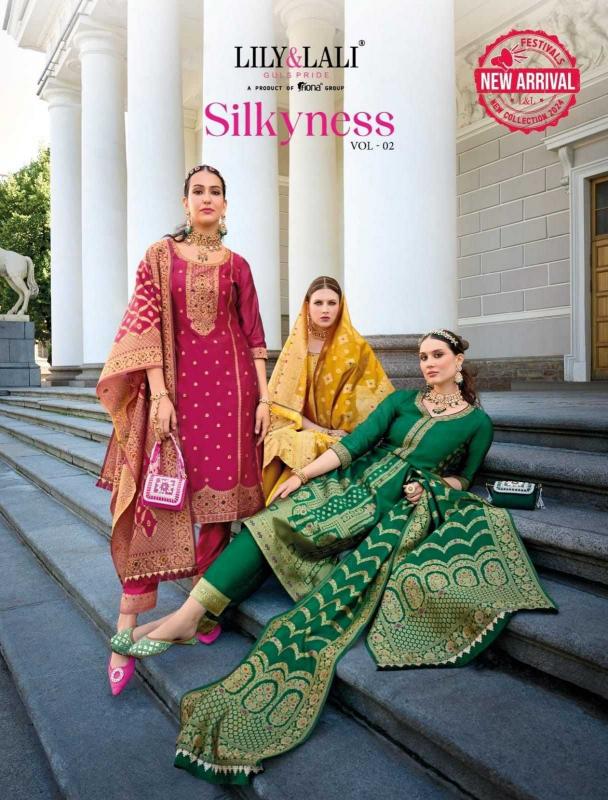 lily & lali silkyness vol 2 series 21101-21106 organza jacquard readymade suit 