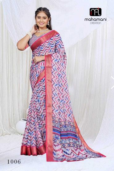 mahamani creation devsena series 1001-1012 Marshmallow wholesale saree in surat