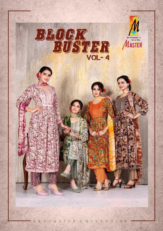 master block buster vol 4 series 401-408 rayon readymade suit 