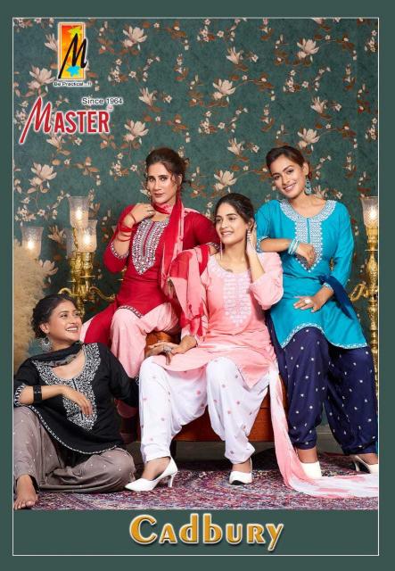 master cadbury series 001-008 rayon patiyala readymade suit 