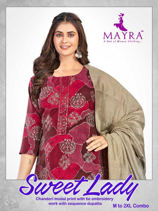 mayra sweet lady series 91025-91040 chanderi modal  wholesale readymade salwar kameez in surat