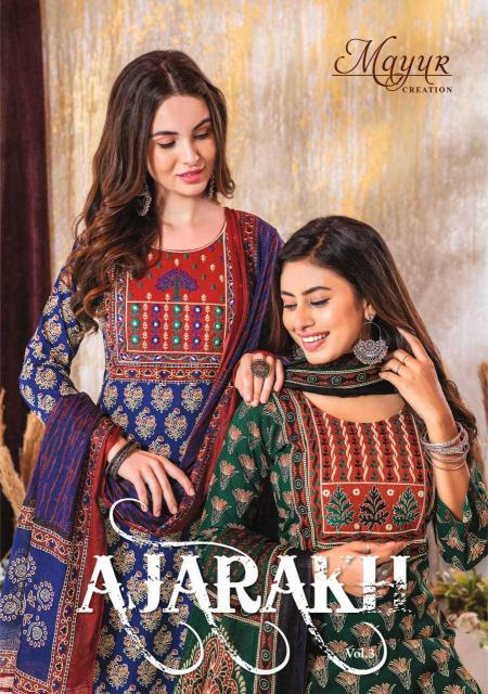 mayur creation ajarakh vol 3 series 3001-3010 Pure cotton  wholesale readymade salwar kameez in surat