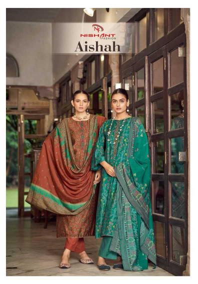 nishant fashion aishah series 80001-80008 muslin silk suit 