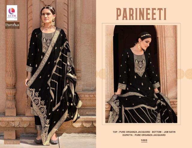 parnika parineeti series 1001-1006 Pure Organza Jaquard suit