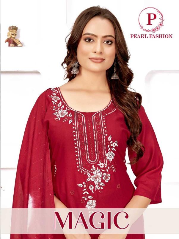 pearl fashion magic series 1001-1004 viscose rayon readymade suit 