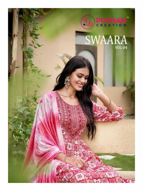 poonam swaraa vol 4 series 4001-4008 heavy capsule print suit 