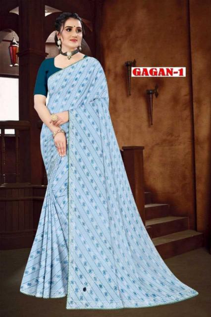 PR 9STAR NEW LUNCHING GAGAN VOL-1 FANCY DESIGNER GEORGETTE FABRICS SAREES