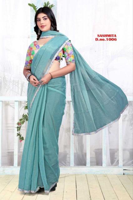 PR 9STAR NEW LUNCHING SASHMITA FANCY DESIGNER SIMER FABRIC SAREES