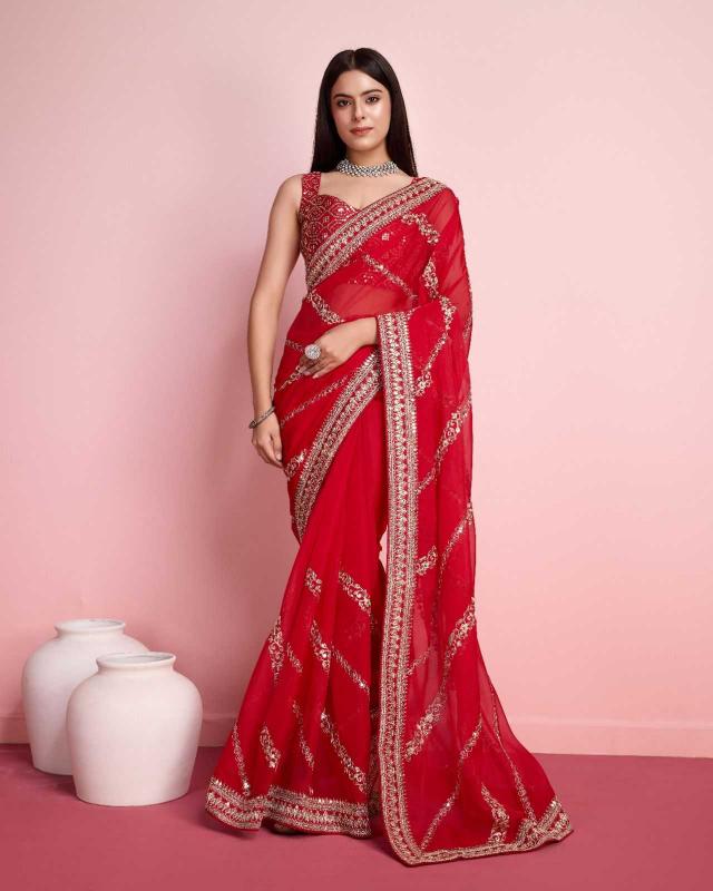 pr balaji sarees fashionable soft organza saree collection