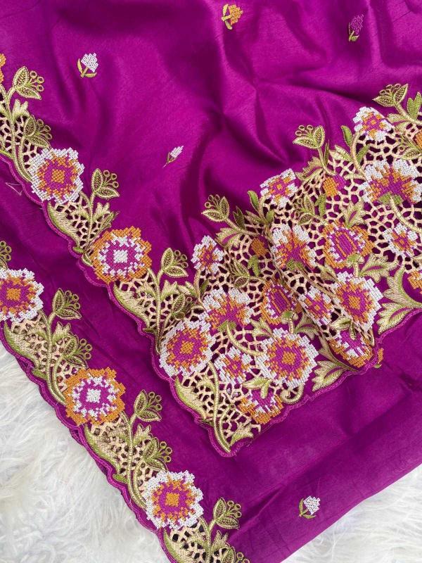 pr kc 3015 embroidery matka silk fashionable saree collection